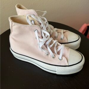 Converse Light Pink High-Tops with White Accents
